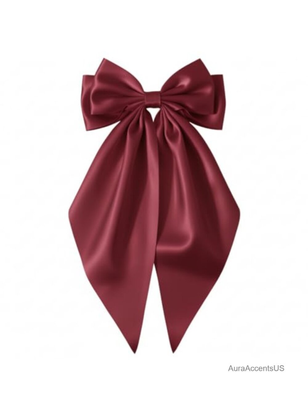 Oversized Satin Hair Bow Clip Long Tail French Barrette Women